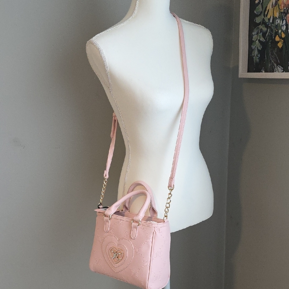 Juicy Couture Pastel Pink Mini Crossbody Bag with Heart Design NWT - Picture 6 of 9